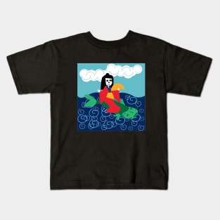 Riding the waves Kids T-Shirt